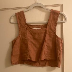 Sugar Candy Mountain pansy top. Size XS. Color is sundown.